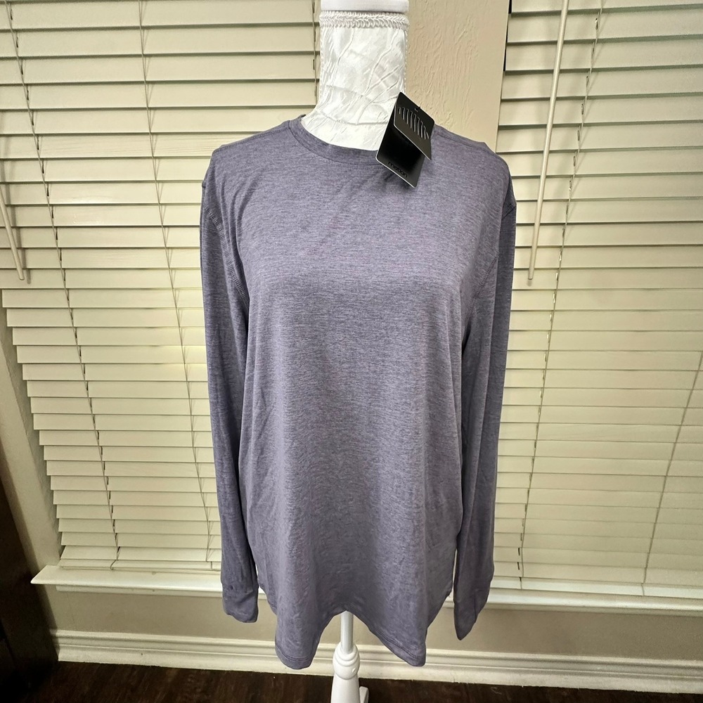 Motion Cloud Plus LS Crew Shirt Mens Medium Boysenberry Purple Heathered NWT‎